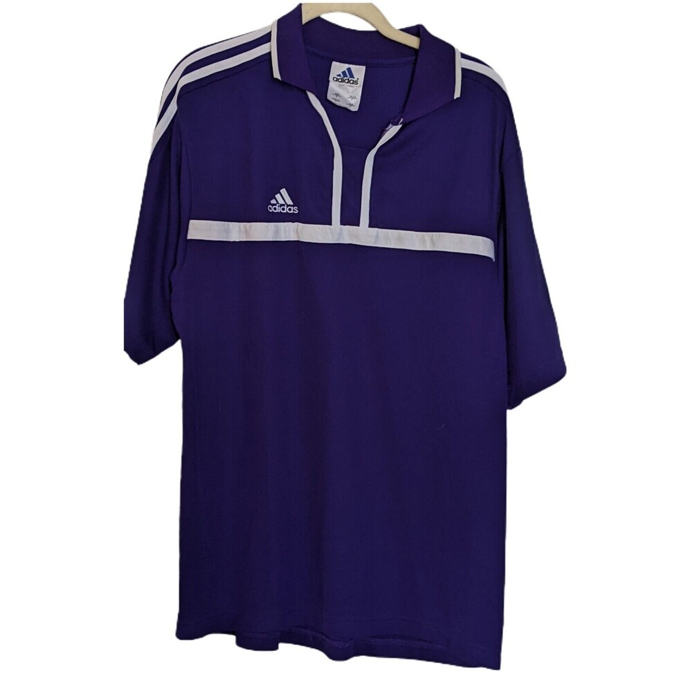 Adidas Men's Climalite Shirt Purple White Detail SZ small